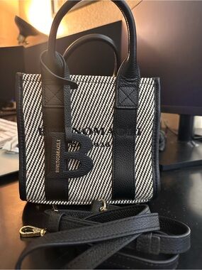 Bruno Magli Black and White Mini Tote Bag